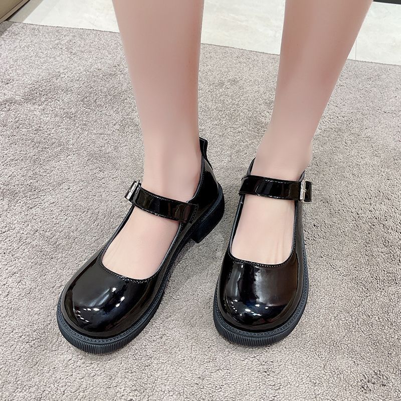 Womens French-style Mary Jane Shoes With Chunky Heels