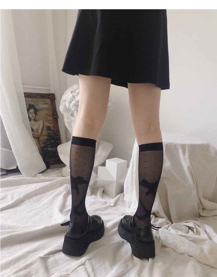Bowknot Cross Stockings Thin And Cute