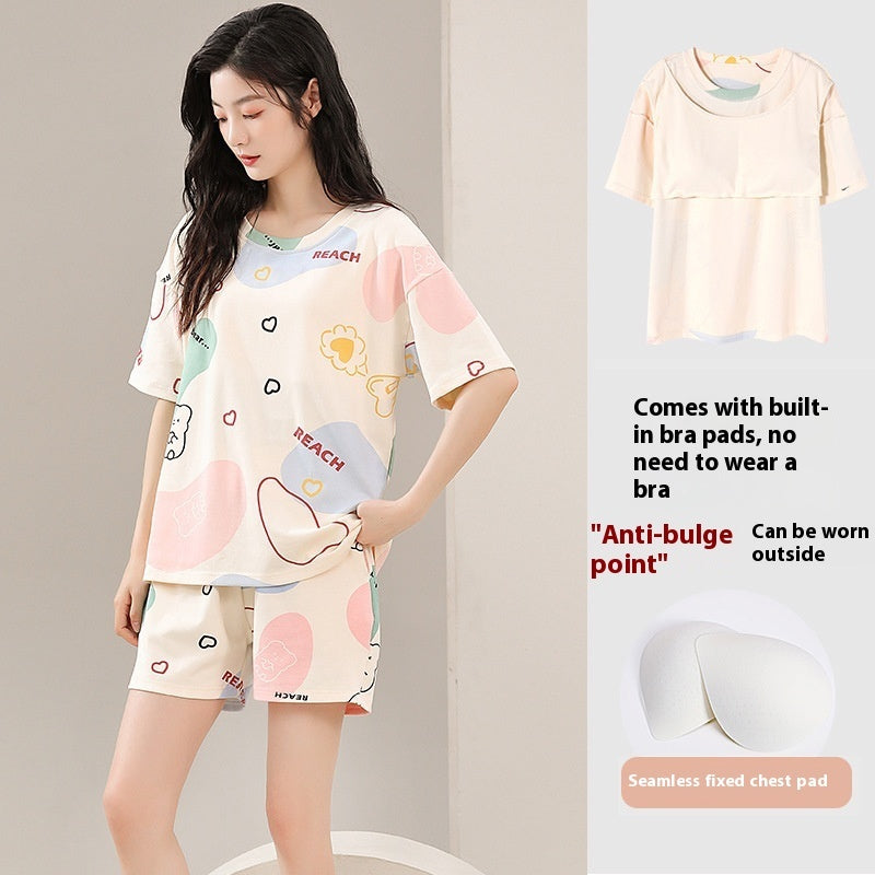 Casual Loose Home Wear Korean Style Sweet Two-piece Suit