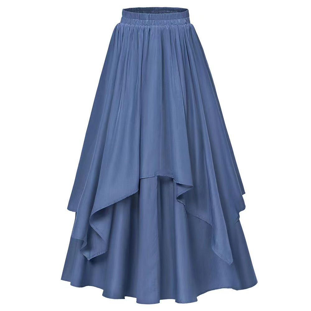 Irregular Mid-length Skirt With An Elastic Waist