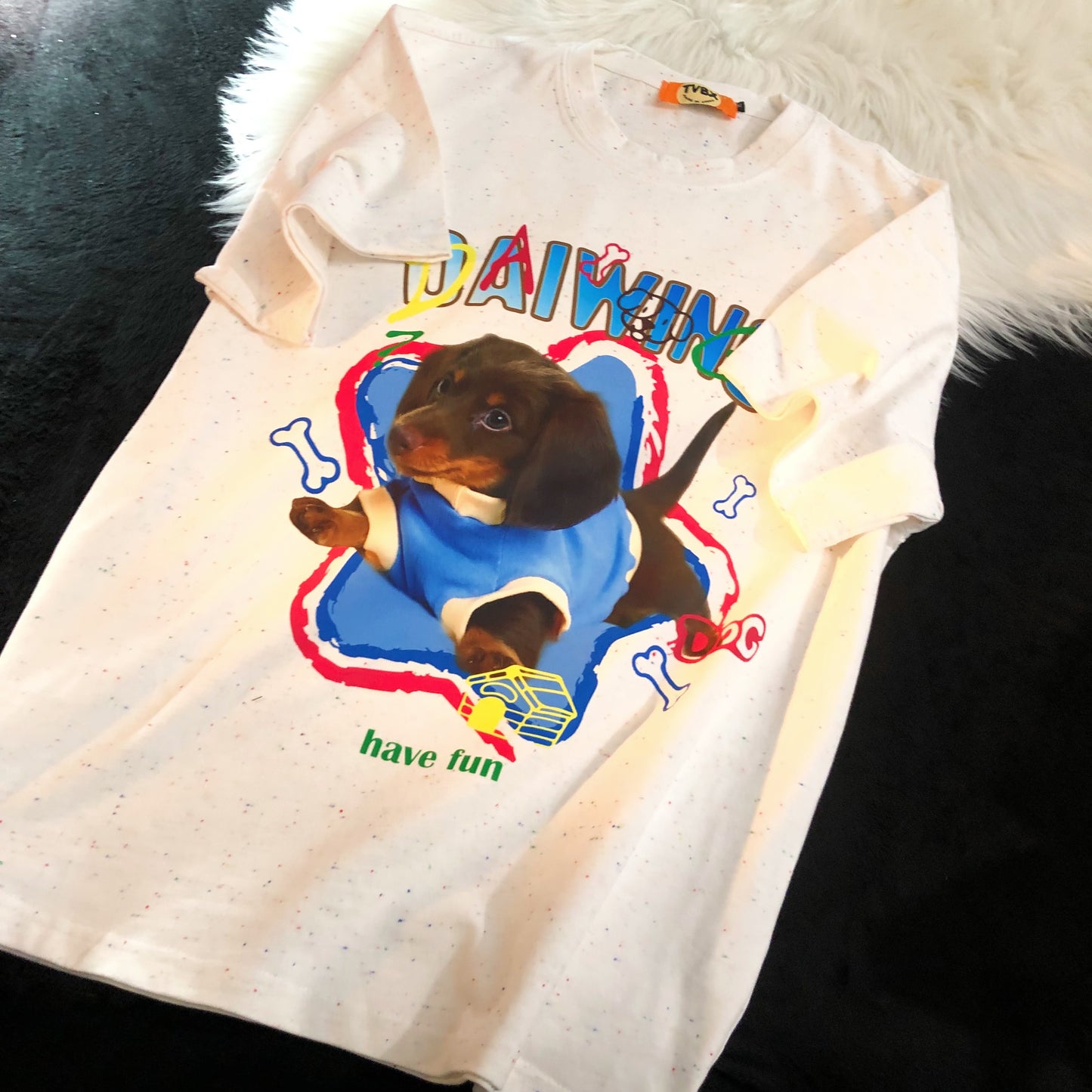 Design Colorful Dog Cartoon T-shirt