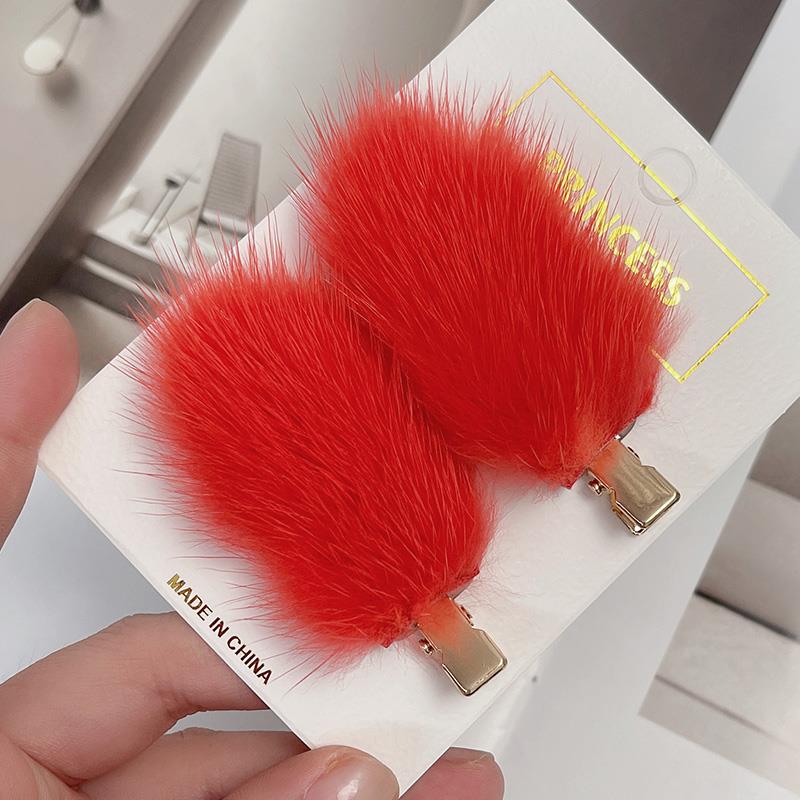 Fashion Women's Mink Hair Seamless Plush Hairpin