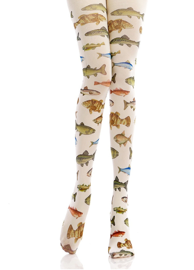 Color Tropical Fish Printed Pantyhose Stockings