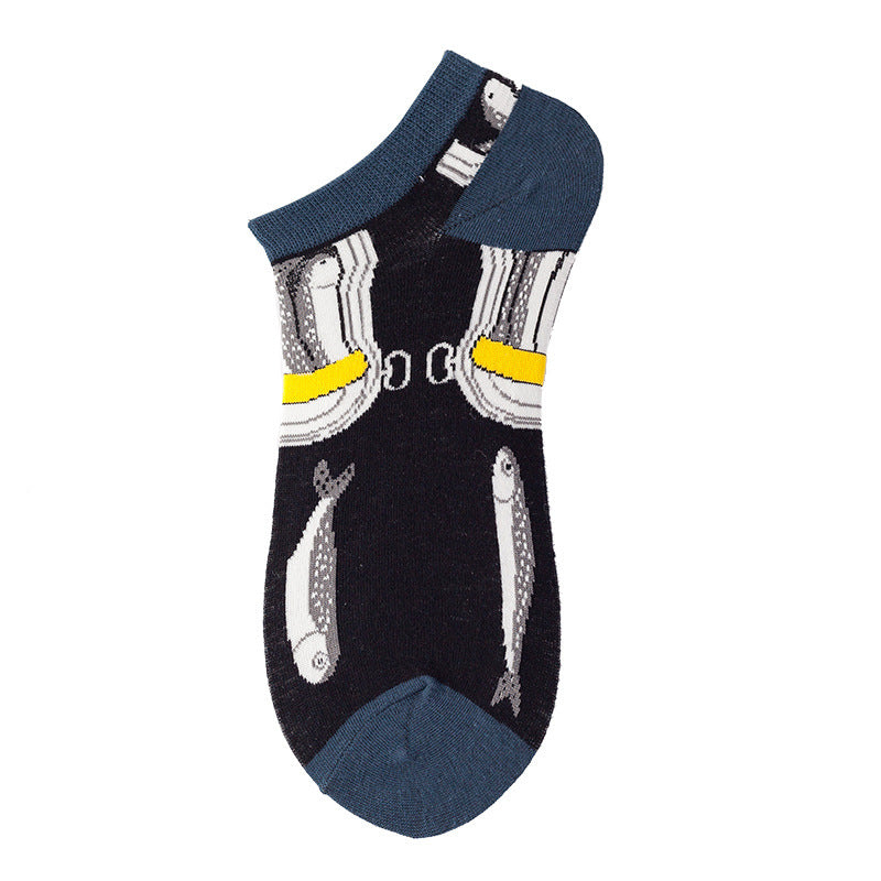 Women's Shallow Mouth Oil Painting Avocado Socks