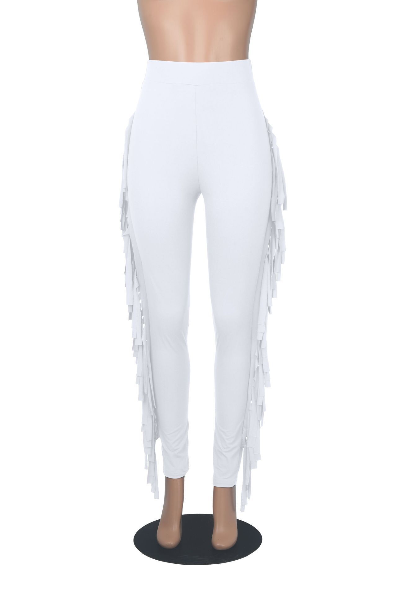 Spring And Autumn New European And American Women's Clothing Tight High Waist Tassel Bandage Pants