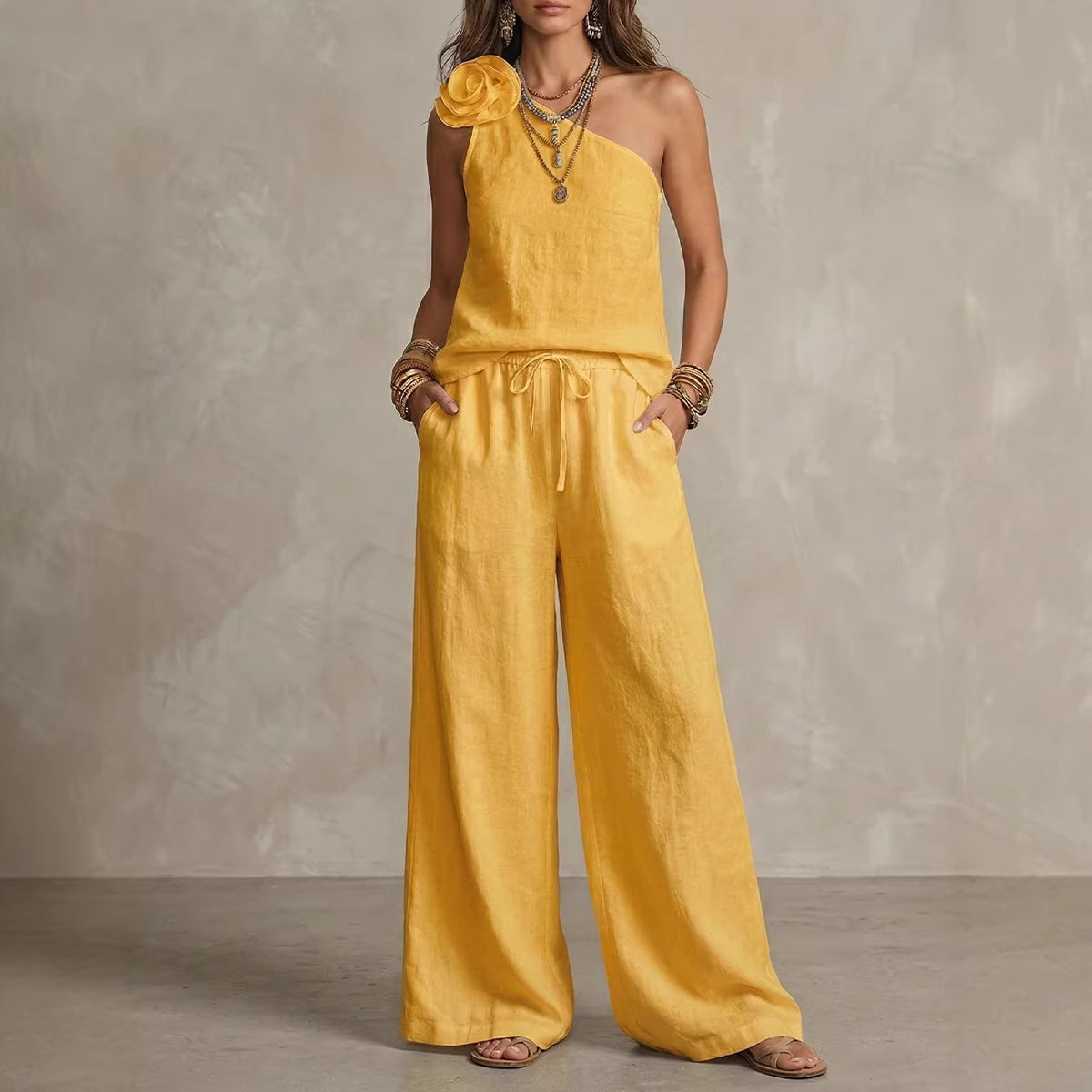 Sexy Urban-Style Loose-Fit Sleeveless Pantsuit
