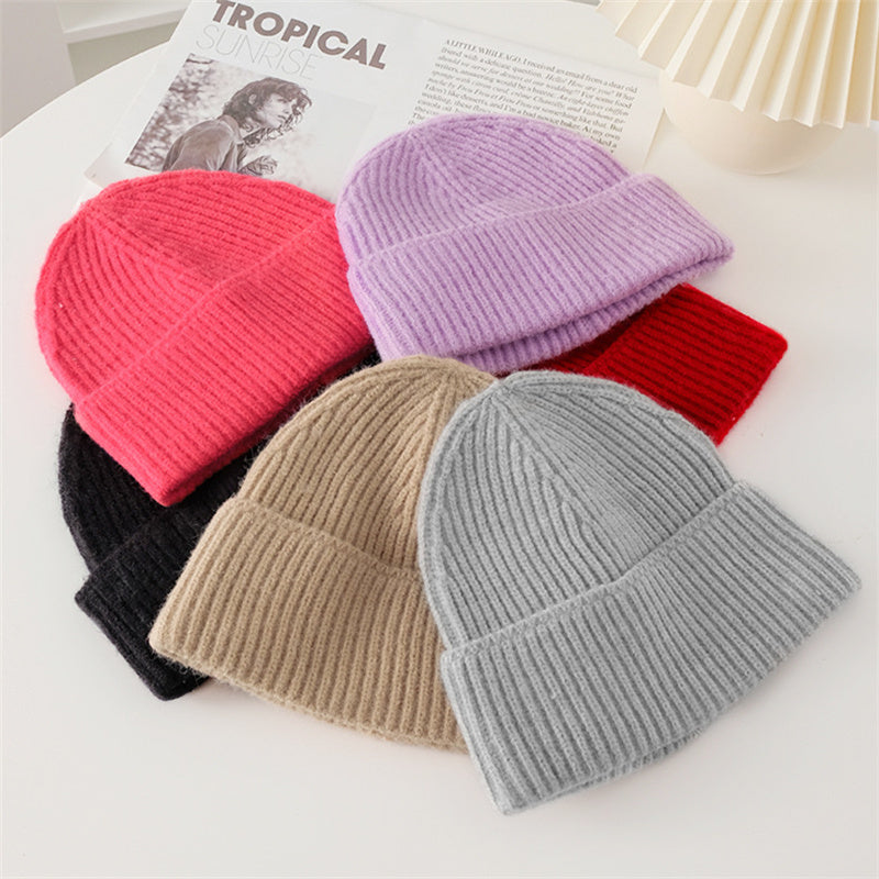Fashion Solid Color Wool Hat Loose Warm
