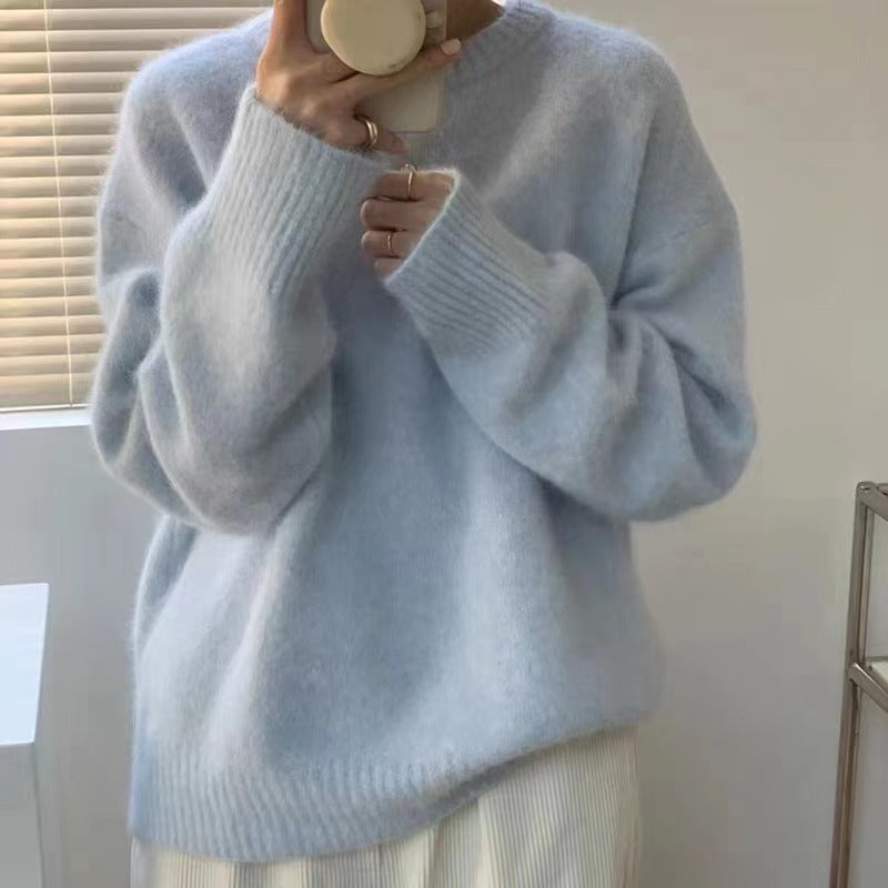 Loose And Lazy Style Thickened Sweater Top For Women