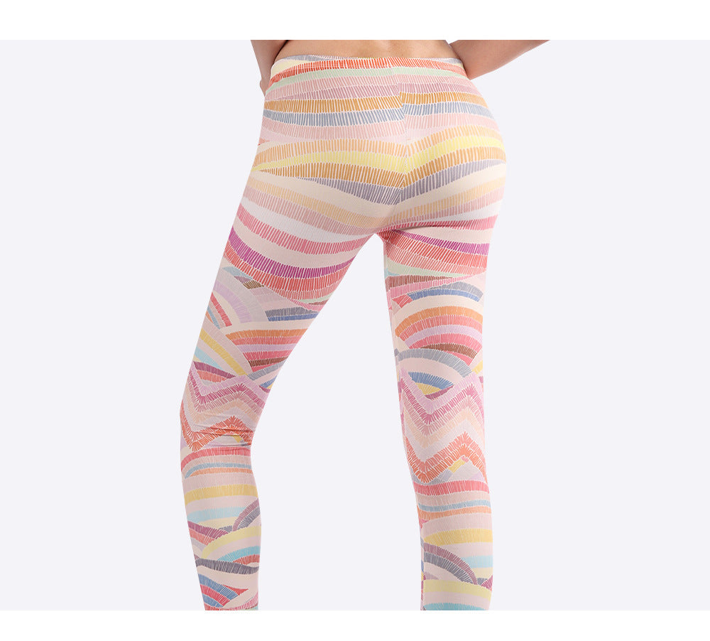 Nylon Stretch Outdoor Tights Digital Print Yogabukser Dame Sportsleggings