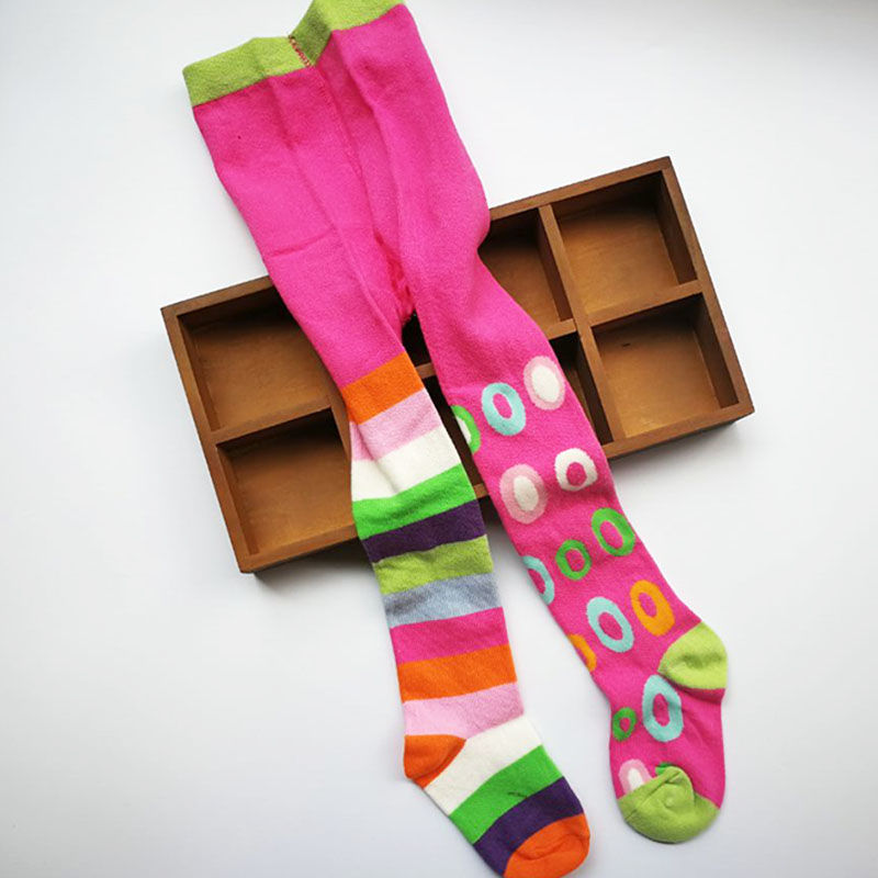European And American Style Girls' Contrast Color Pantyhose Cotton