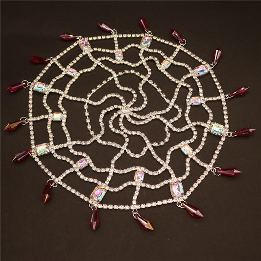 Luxury Rhinestone Fashion Vintage Square Rhinestone Hat Chain Headdress