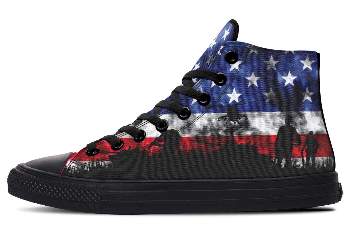 Men's And Women's Fashion Color Printing High-top Canvas Shoes