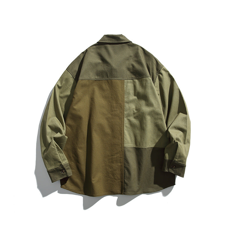 Loose Casual Military Block Shirt Men's Mountain