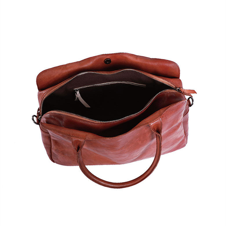 Women's Fashionable Commuter Leather Simple Handbag