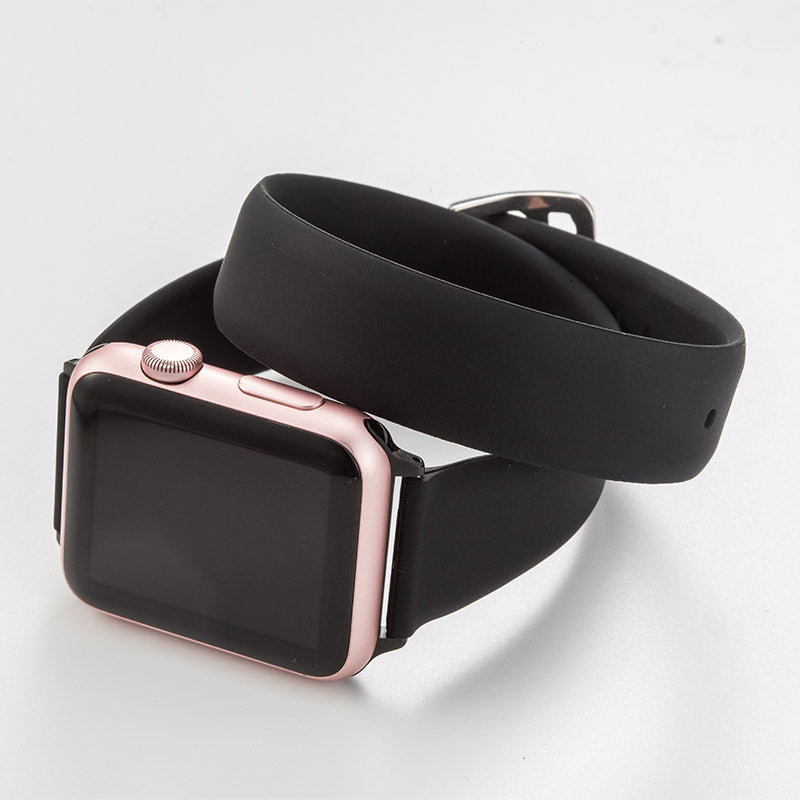 Double Circle Silicone Solid Color Iwatch Strap