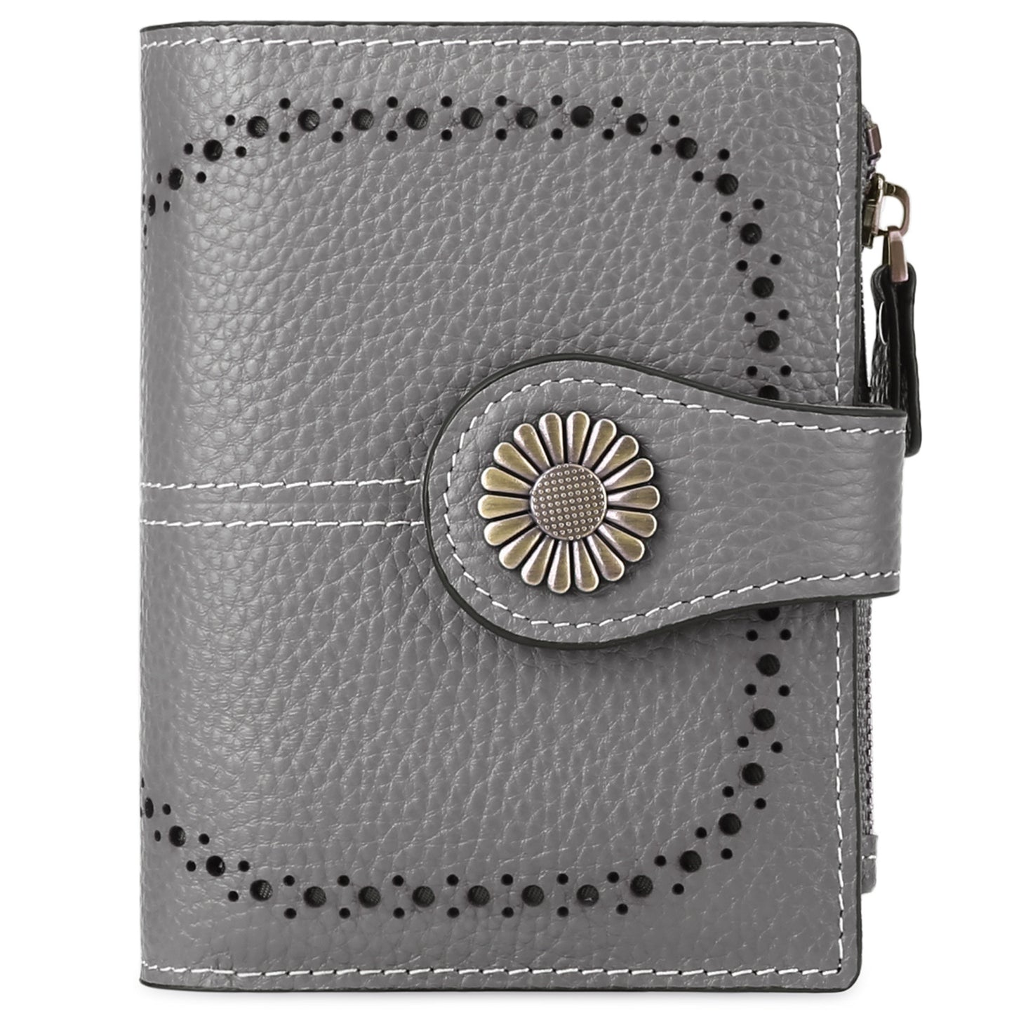 Wallet Women's Short Oil Wax Leather Zipper Card Holder