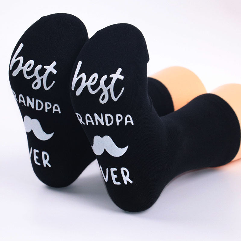 Cotton Mid-calf Length English Alphabet Socks