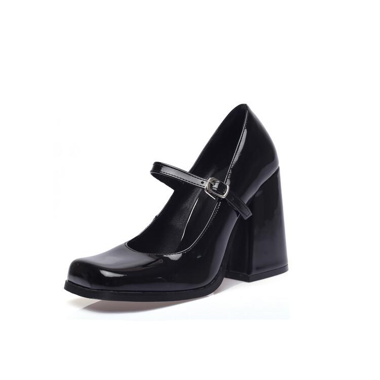 White Vintage Mary Jane Shoes High Heels Thick Soles