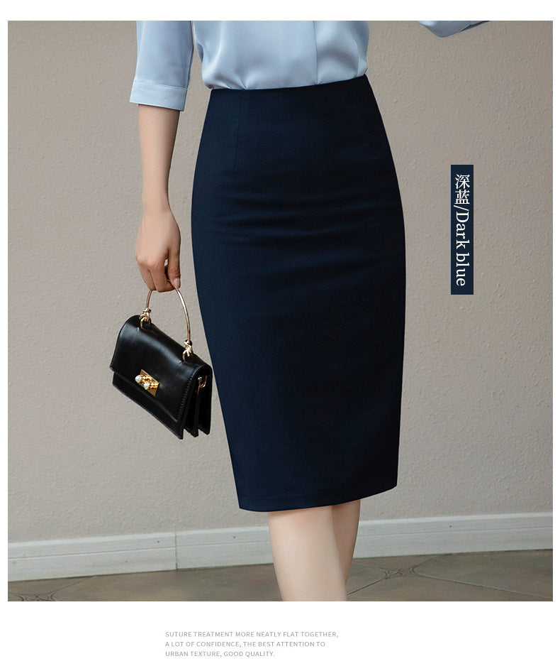 Autumn And Winter Career Apparel Overknee Mid-length Slim Fit Slimming And Velvet Padded Warm Skirt