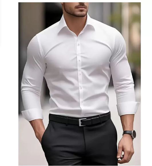 Men's Pigment Business Casual Long Sleeve Shirt