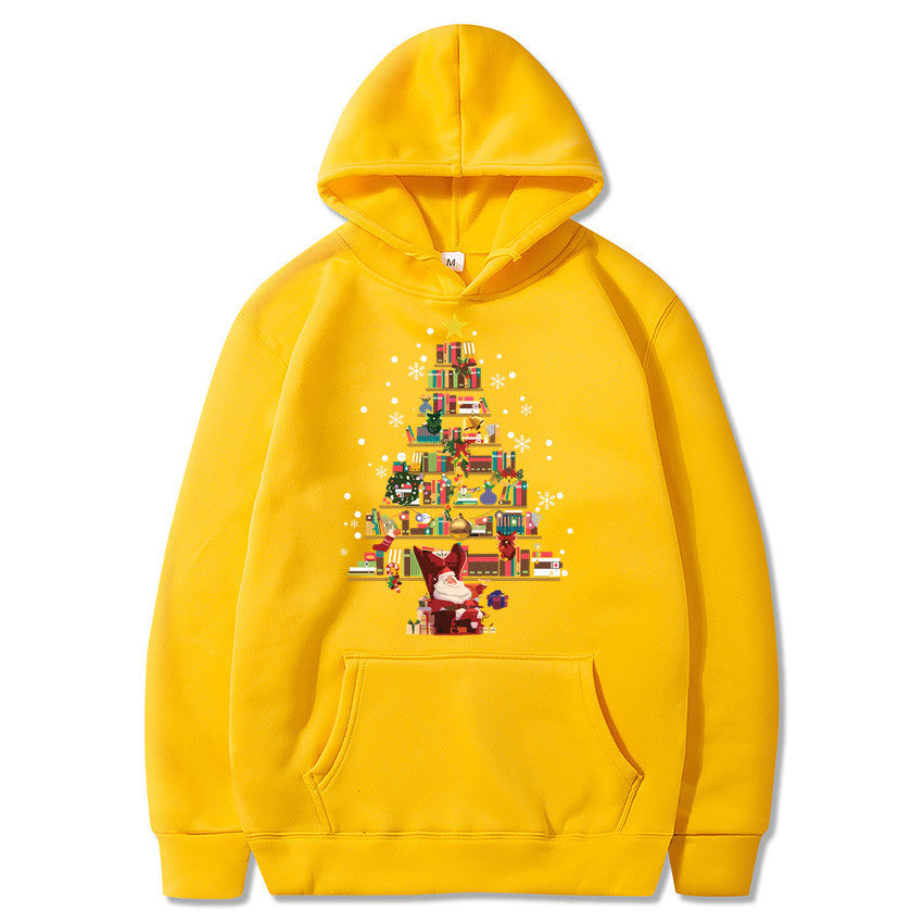 Langærmet sweatshirt med tryk og hætte til mænd og kvinder