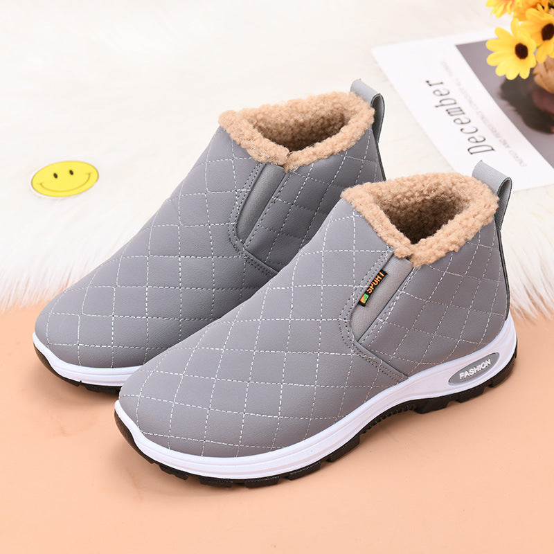 Women's Velvet Thermal Booties Flat Heel