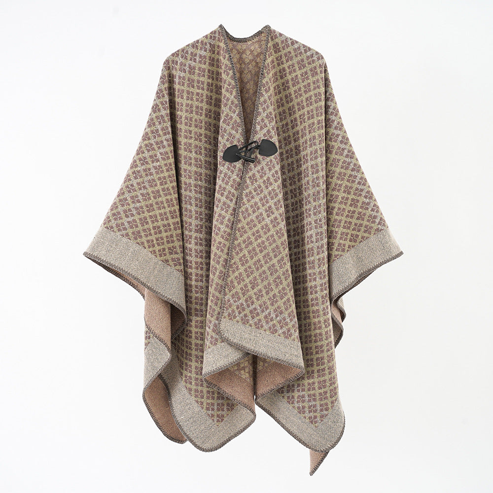 Extra Large Thickened Warm Split Cloak Scarf