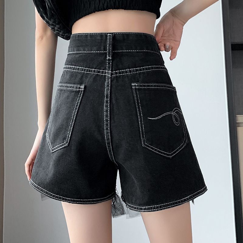 Højtaljede denimshorts til kvinder