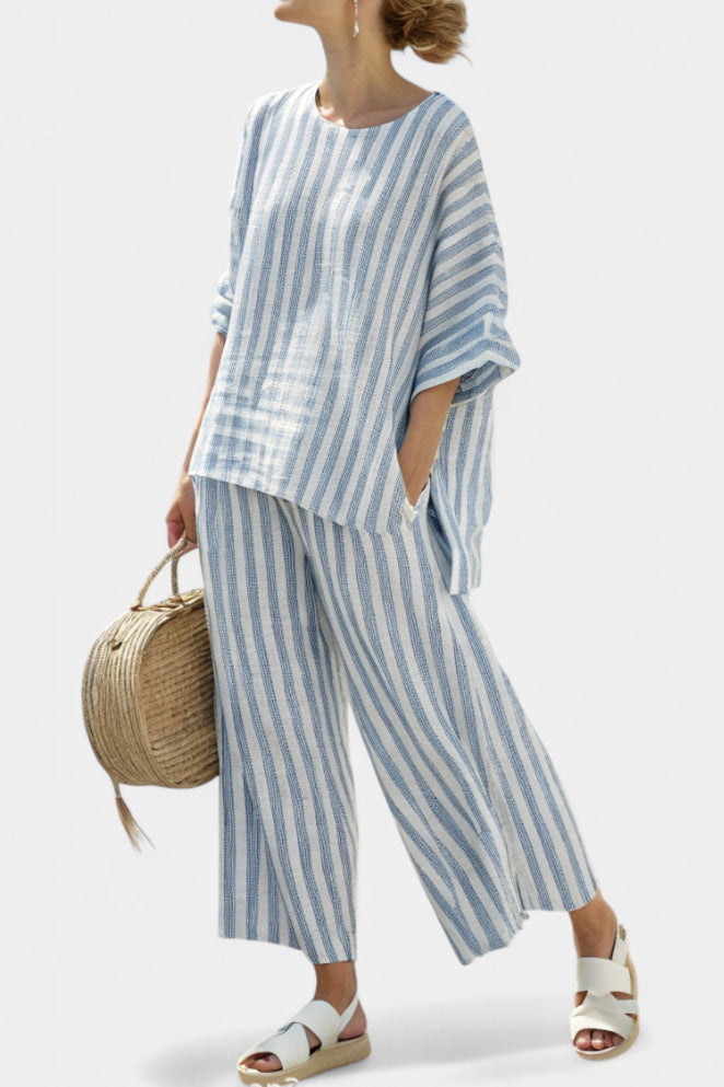 Plus-size Loose Casual Women's Beach Two-piece Set