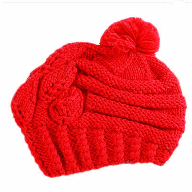 Women's Fashion Warm Solid Color Sweater Hat