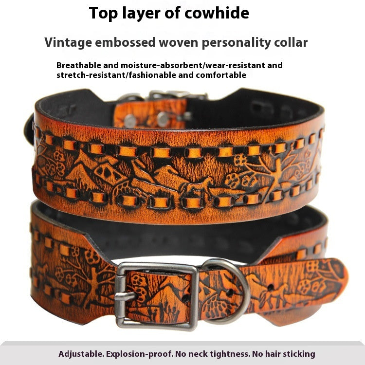 Pet Collar Personality Rivets Large Dog Dog Suit Traction Collar
