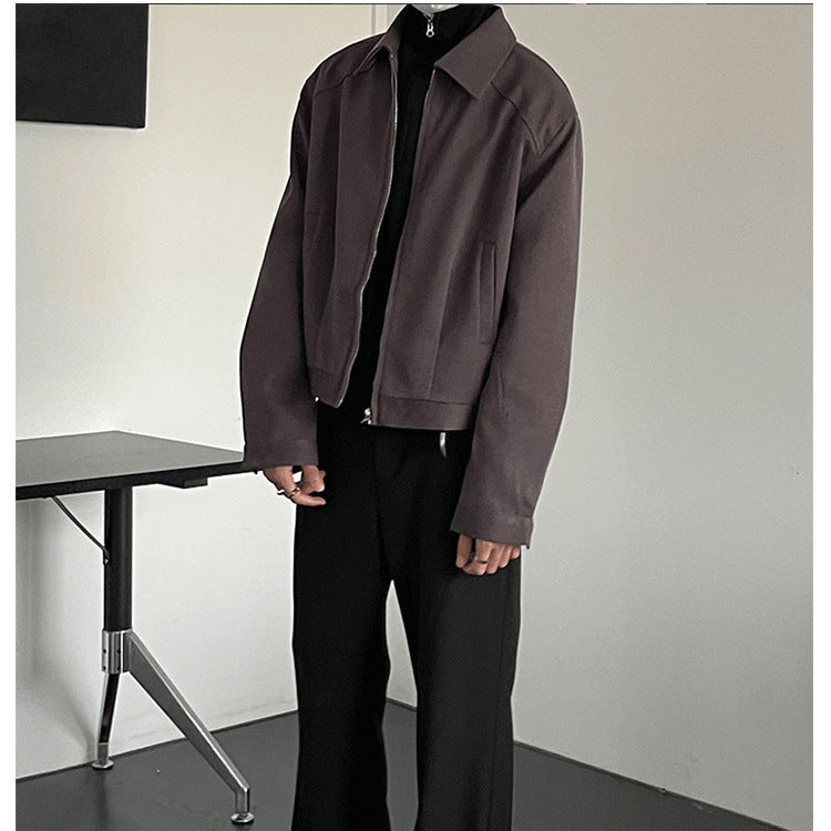 Turndown Collar Baseball Workwear Jacket