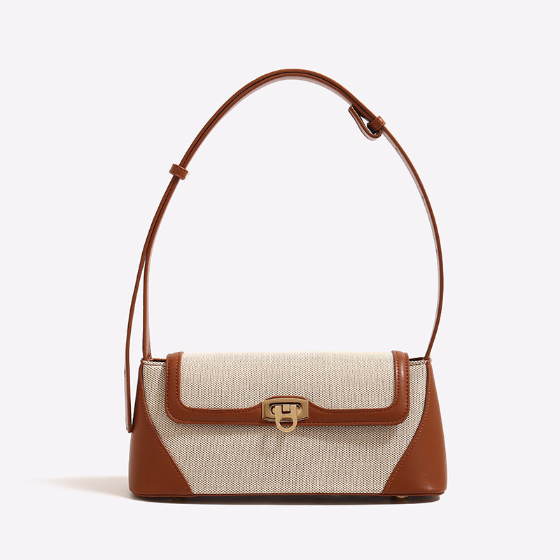 Contrast Color New One Shoulder Fashionable All-match Women Bag