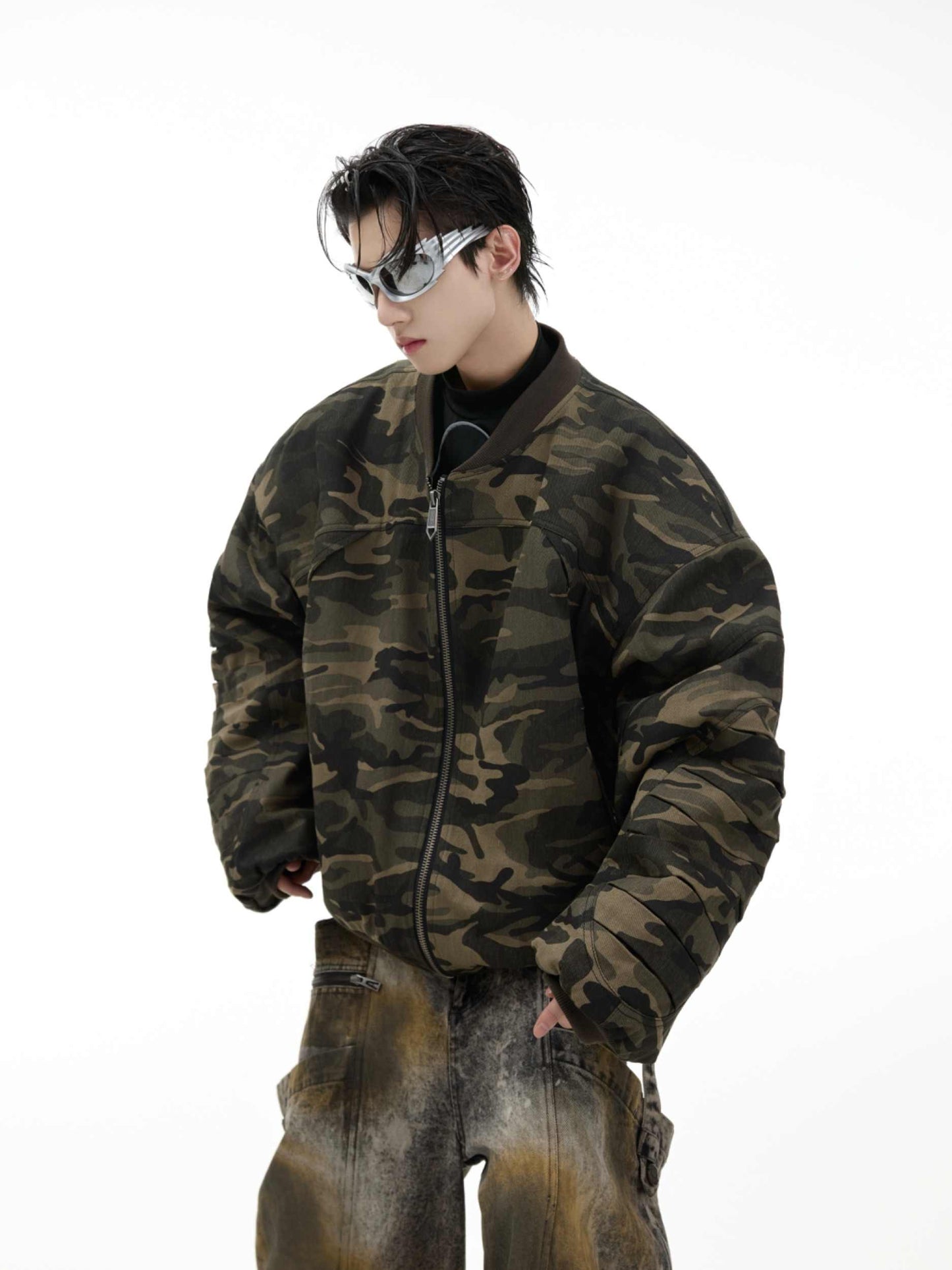 Niche Retro Street Camouflage Baseball Uniform