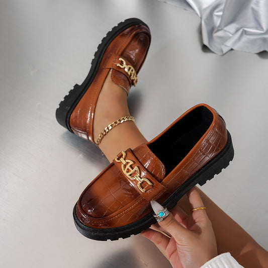 Womens Stylish Casual British-style Chunky-soled Shoes