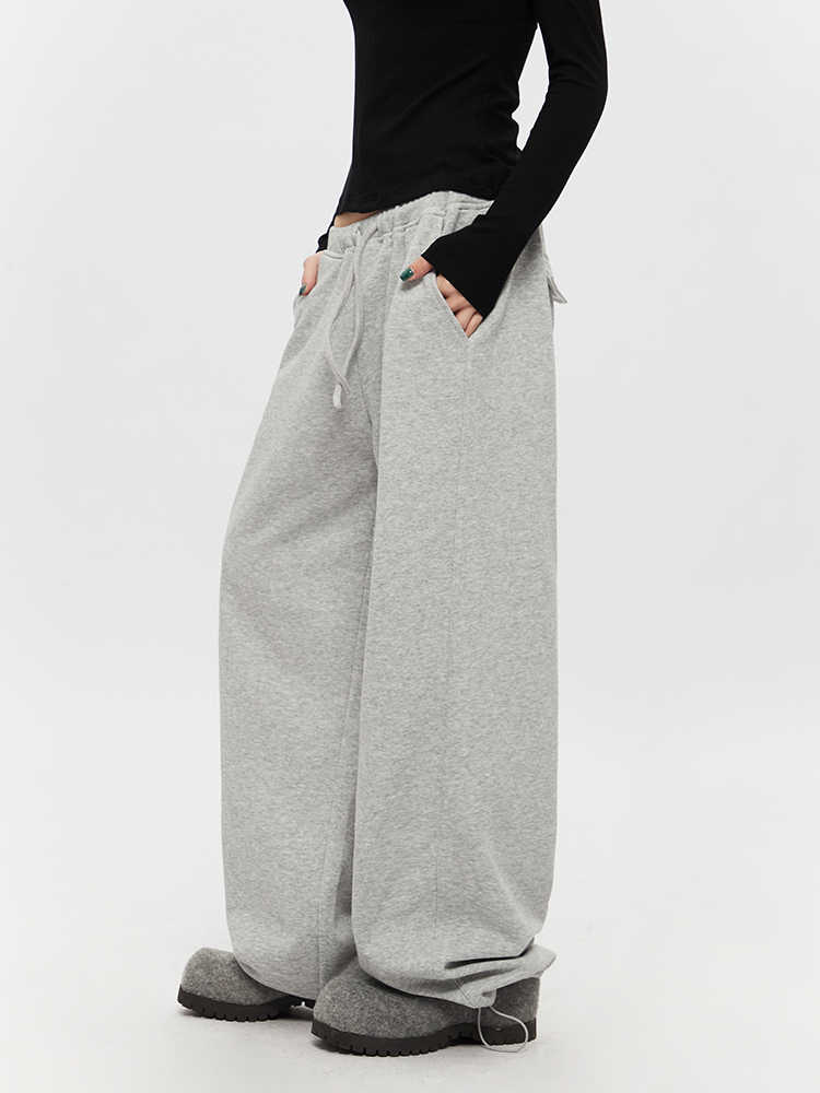 Straight Casual  Women's Drawstring Loose Wide-leg Pants