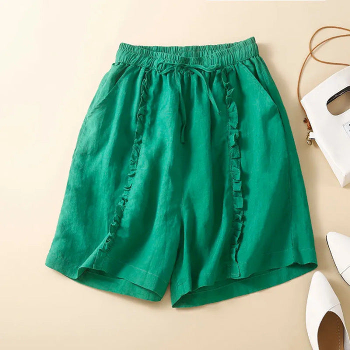 Summer Casual Wide-leg Plus-size Shorts For Women