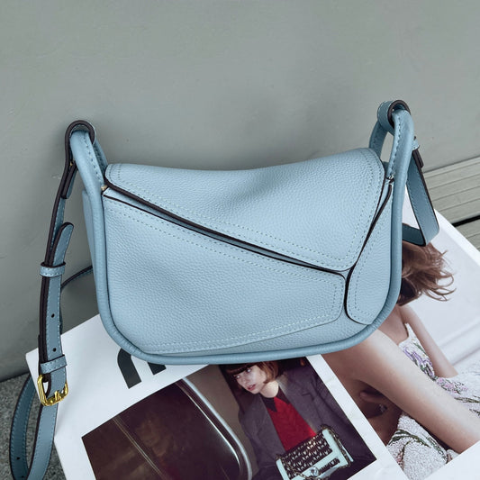Forårs- og sommernyhed, geometrisk pudetaske, skuldertaske, crossbody, okselæder dametaske