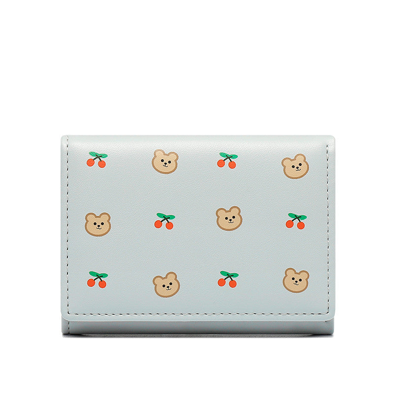 Short Wallet Cute Bear Cherry Mini