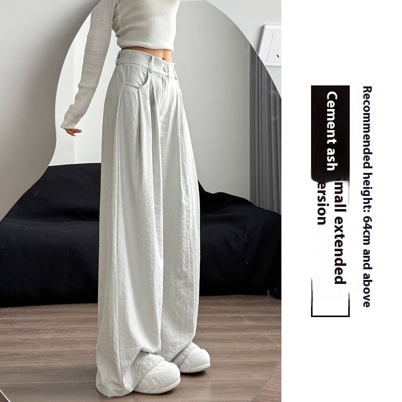 Suit Pants Women's High Waist Baggy Straight Trousers