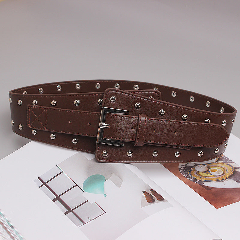 Wide-waisted Waistband With Retro Fashion Belt
