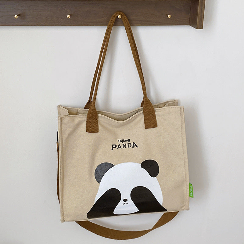 Leisure Commuter Cute Panda Student Handheld Book Bag
