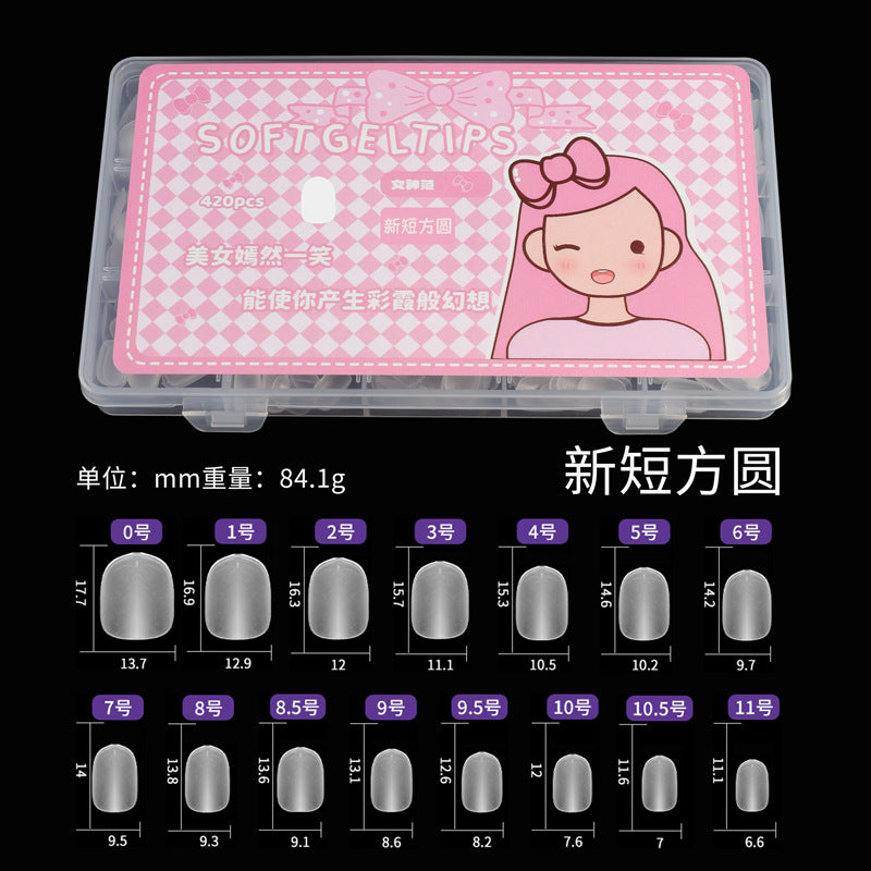 Ultra-short Frosted Nail Tips Ultra-thin Seamless Water Drop Almond Carving-free Grinding