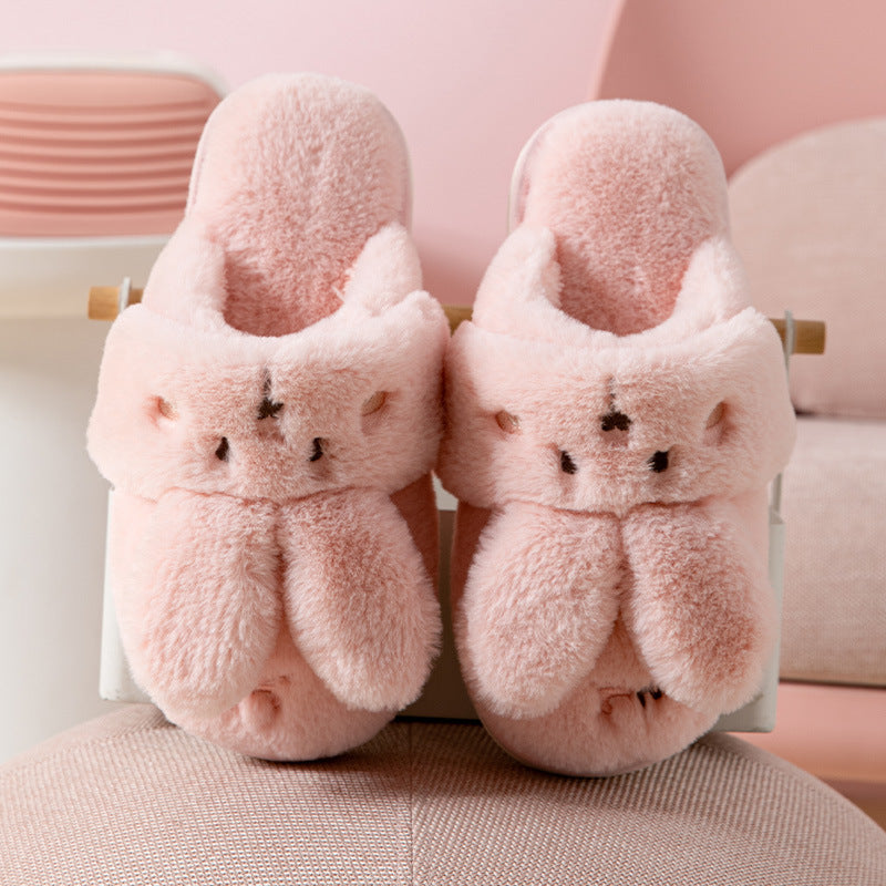 A Pair Of Home Cotton Slippers For A Lovely Couple In Winter Indoor