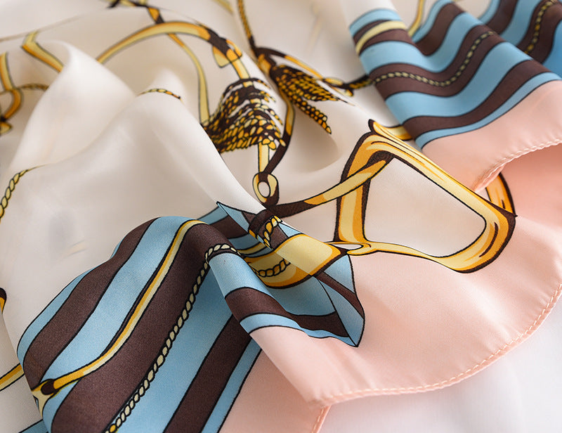 Women's Spring And Autumn Imitation Silk Chain Square Scarf Fashion