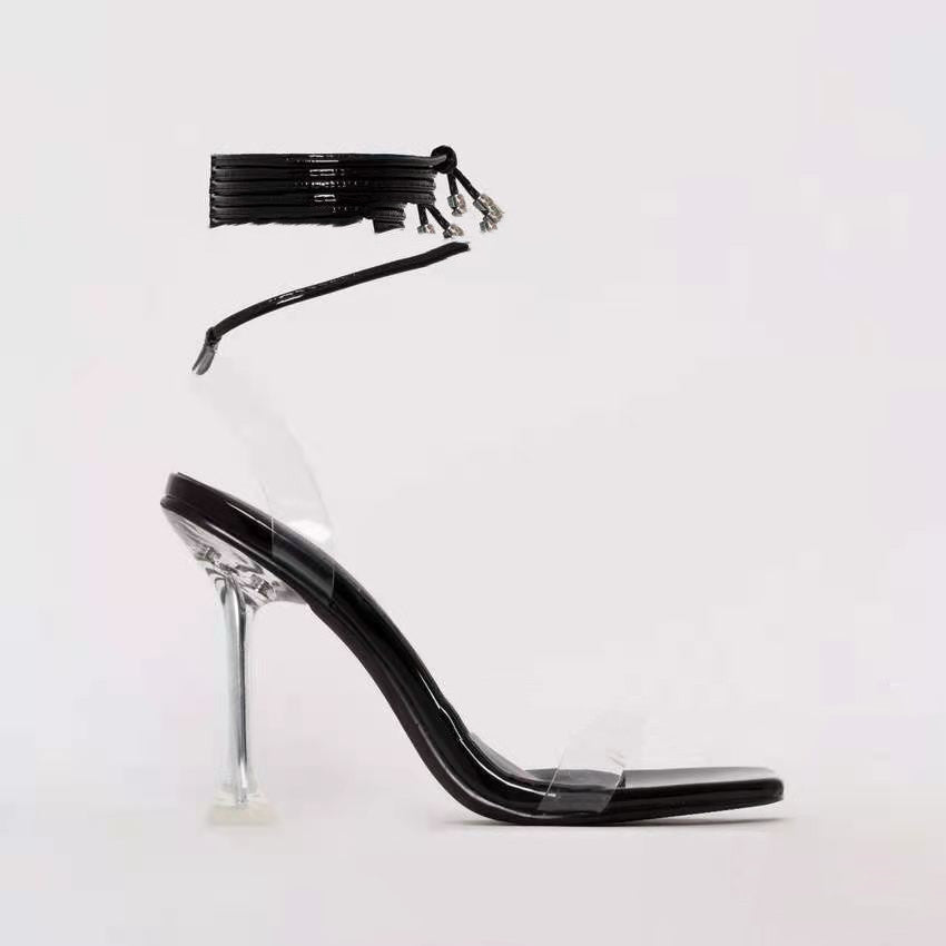Candy Color Stiletto Sandals With Ankle Straps, Size 43 Women's Shoes