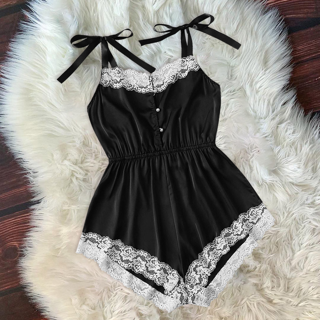 Pearl Button Underwear Nightdress Home Wear
