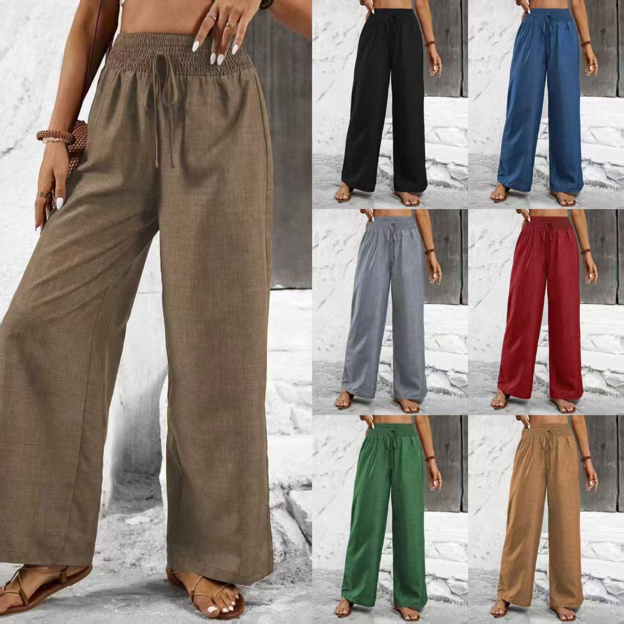 Retro Casual Pants High-waisted Trousers Women