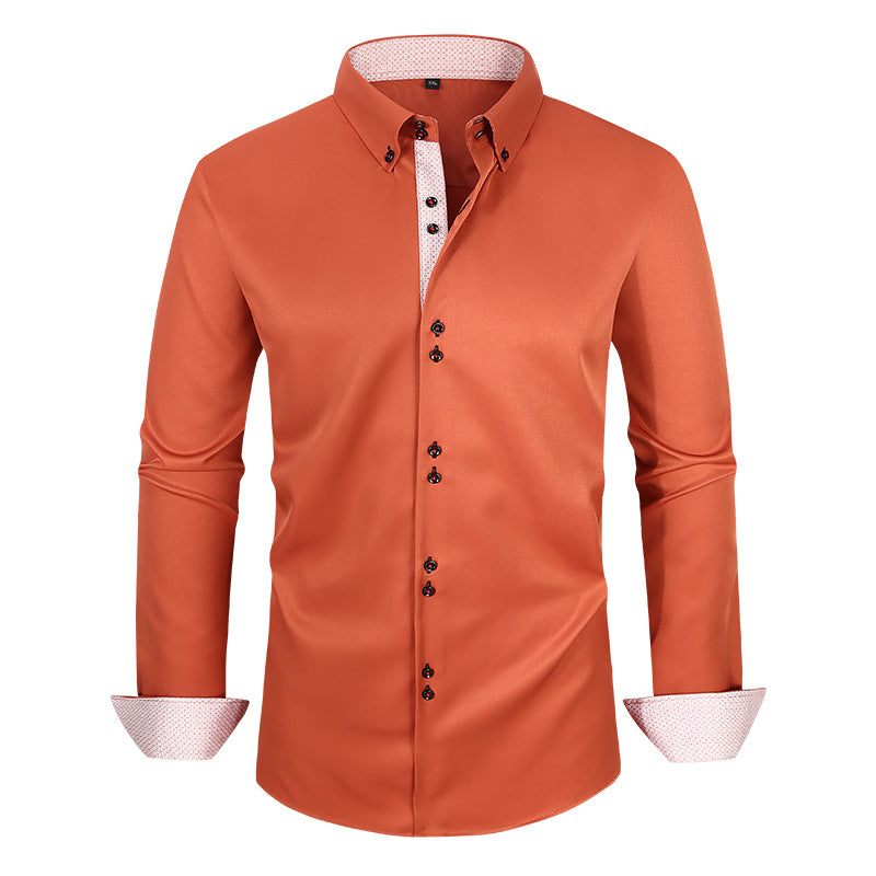 Men's Casual Business Plus-Size Long-Sleeve Shirt