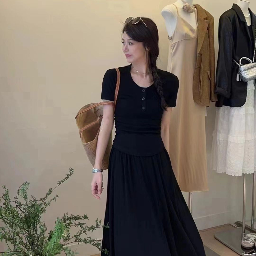 Casual Top And Skirt Two-piece Set
